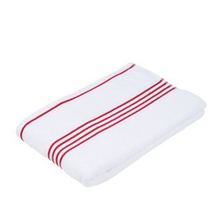 Gözze Duschtuch "Rio 1" weißes Tuch mit farbigen Streifen rot