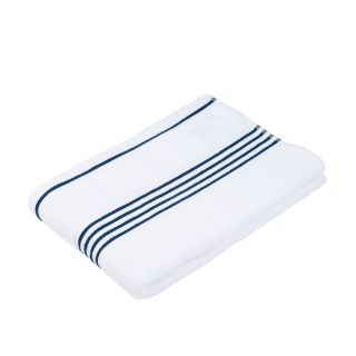 Gözze Handtuch "Rio 1" weißes Tuch mit farbigen Streifen dunkelblau